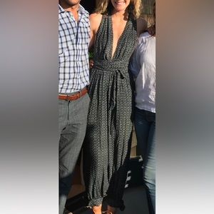 Lulus black halter romper size small